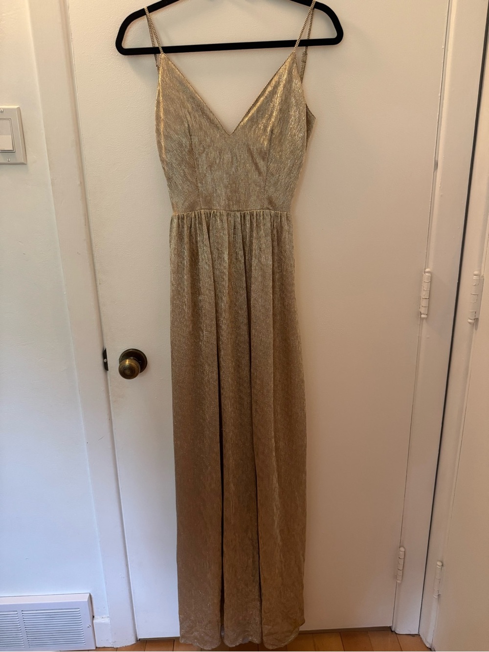 Soieblu Metallic Gold Maxi Dress